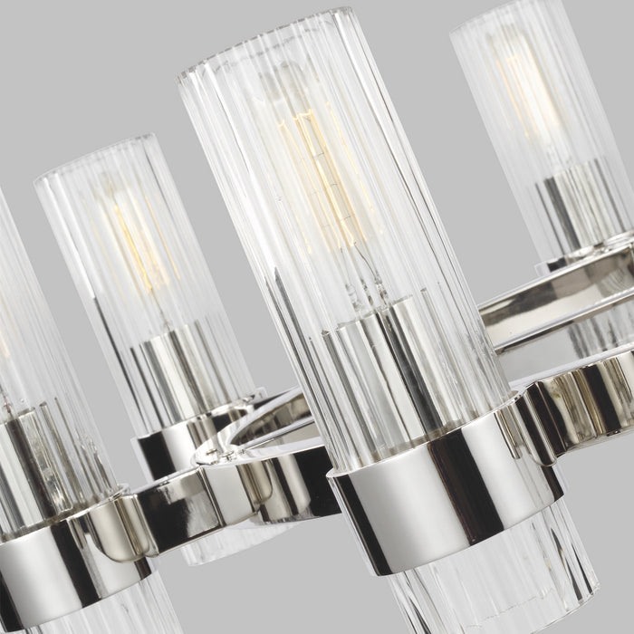 Eight Light Chandelier from the GENEVA collection in Polished Nickel finish