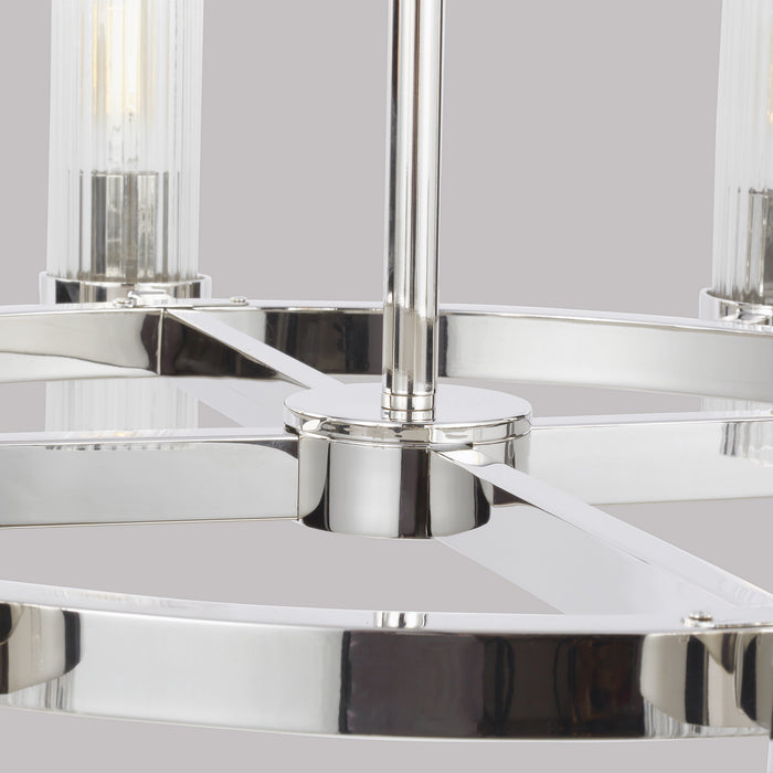 Eight Light Chandelier from the GENEVA collection in Polished Nickel finish