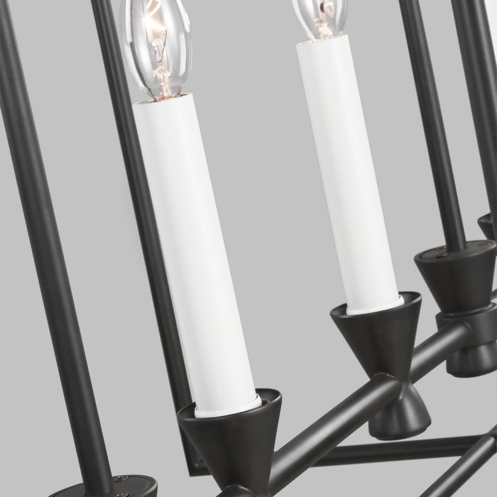 Six Light Chandelier from the KEYSTONE collection in Aged Iron finish