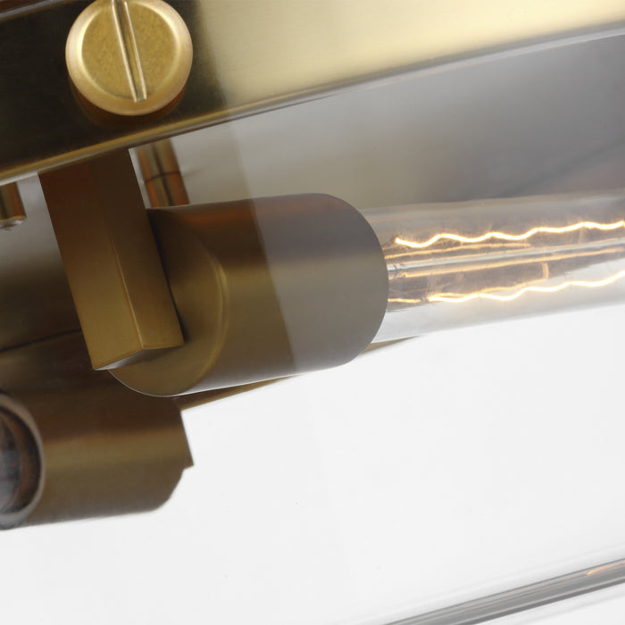 Two Light Flush Mount from the Garrett collection in Burnished Brass finish