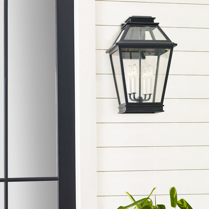 Four Light Outdoor Wall Lantern from the FALMOUTH collection in Dark Weathered Zinc finish