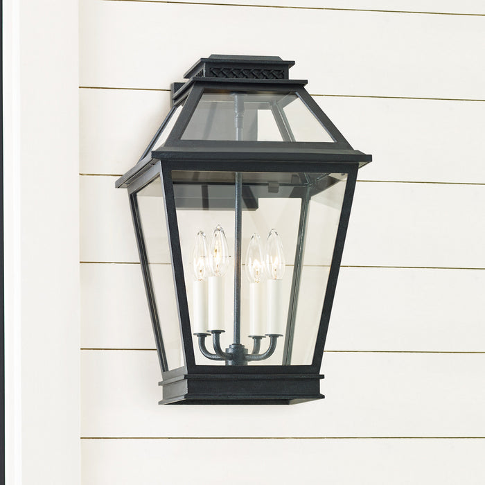 Four Light Outdoor Wall Lantern from the FALMOUTH collection in Dark Weathered Zinc finish