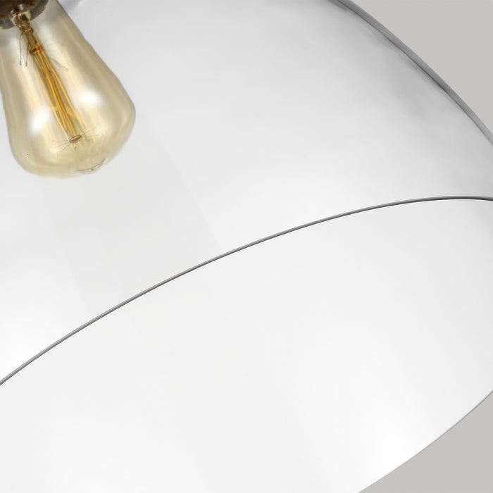 One Light Pendant from the Garrett collection in Polished Nickel finish