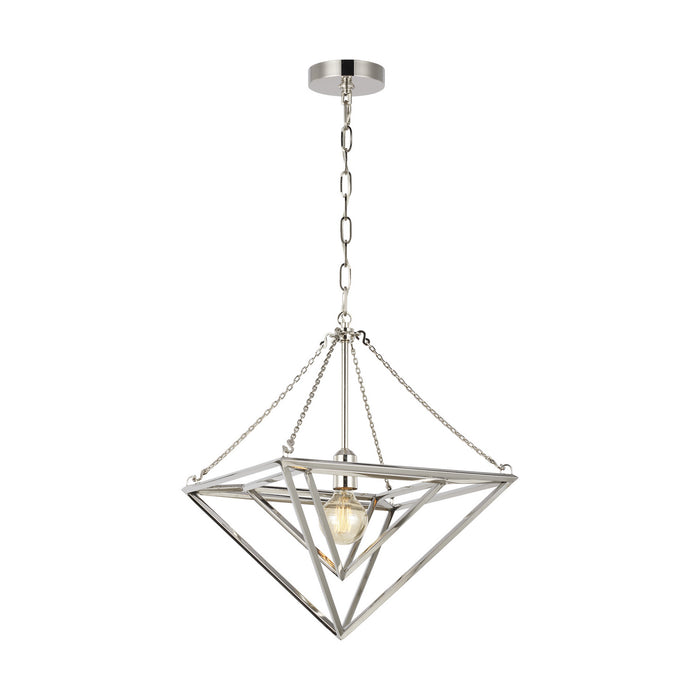 One Light Pendant from the CARAT collection in Polished Nickel finish