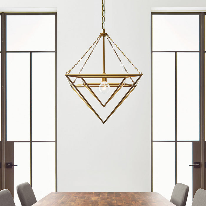 One Light Pendant from the CARAT collection in Burnished Brass finish