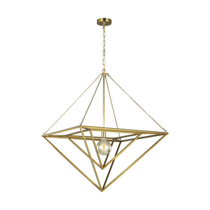 One Light Pendant from the CARAT collection in Burnished Brass finish