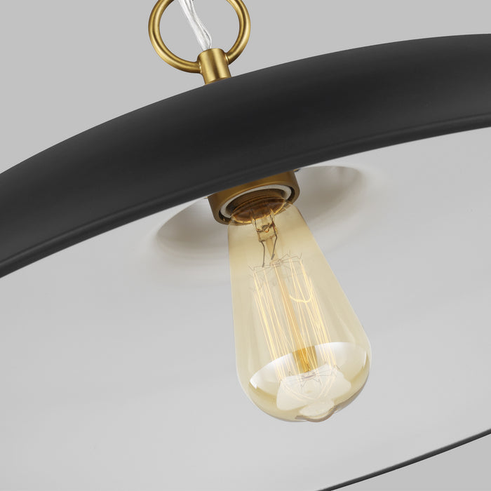 One Light Pendant from the WELLFLEET collection in Midnight Black finish