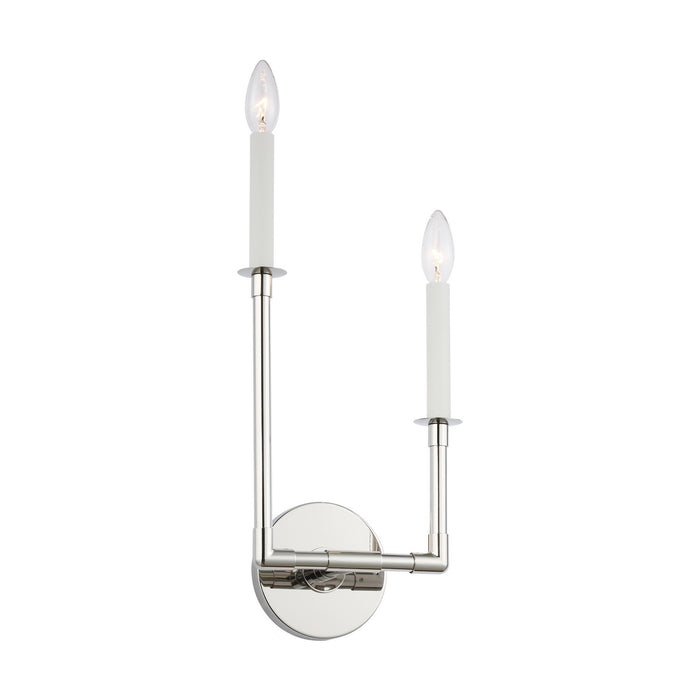 Two Light Wall Sconce from the BAYVIEW collection in Polished Nickel finish