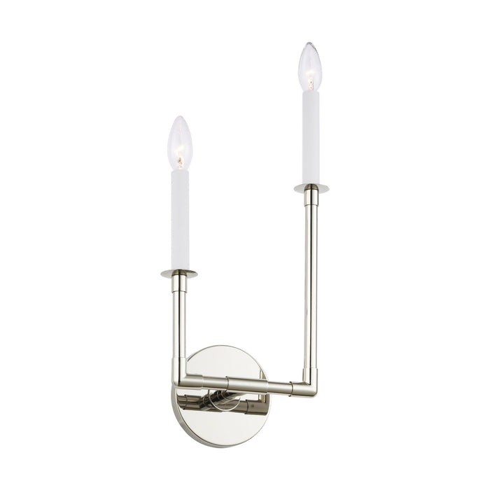 Two Light Wall Sconce from the BAYVIEW collection in Polished Nickel finish