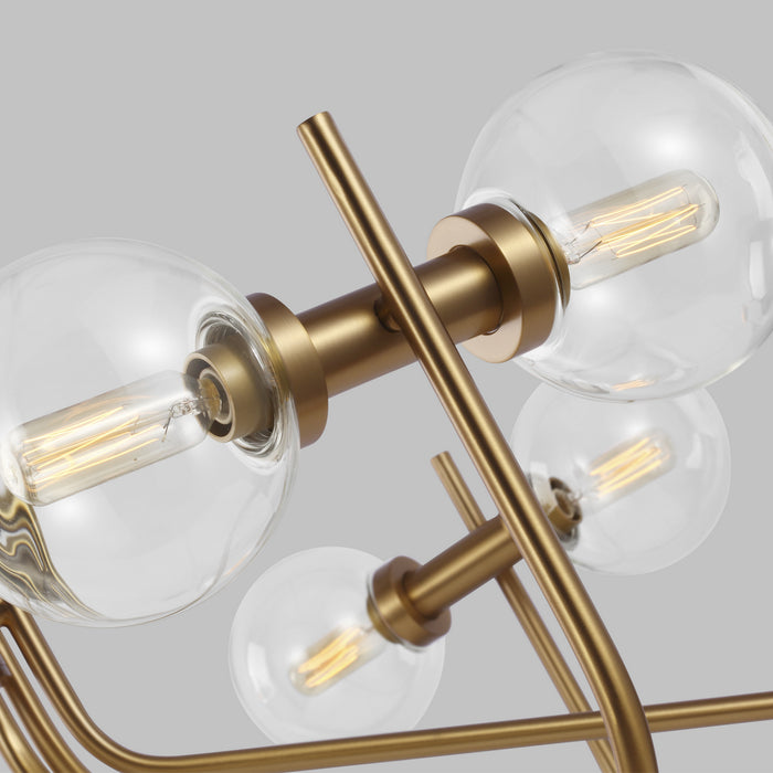 12 Light Chandelier from the VERNE collection in Burnished Brass finish