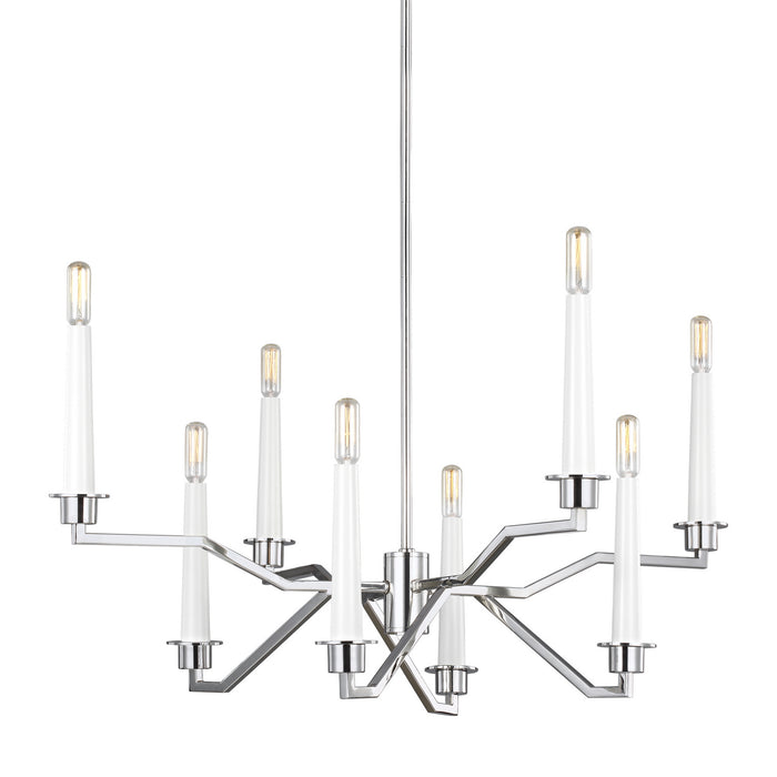 Eight Light Chandelier from the HOPTON collection in Polished Nickel finish