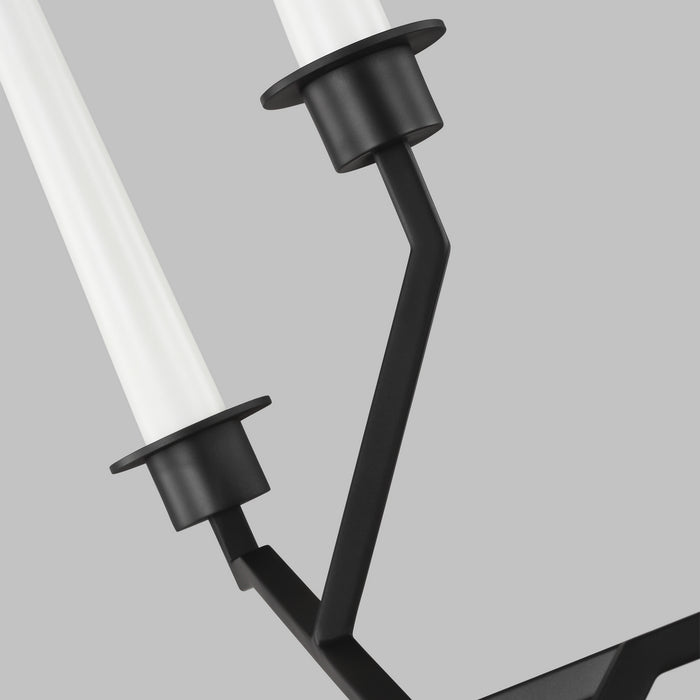Eight Light Chandelier from the HOPTON collection in Midnight Black finish