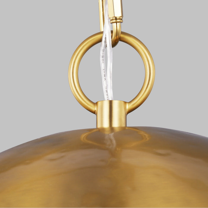 One Light Pendant from the WHARE collection in Burnished Brass finish