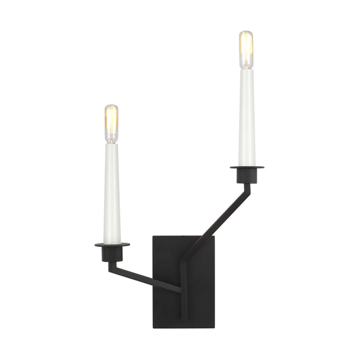Two Light Wall Sconce from the HOPTON collection in Midnight Black finish