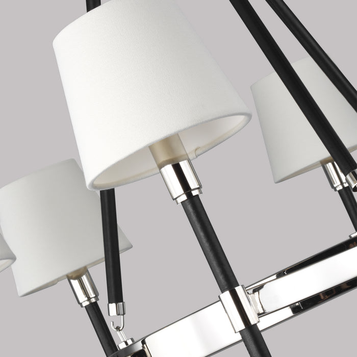 Six Light Chandelier from the KATIE collection in Polished Nickel finish