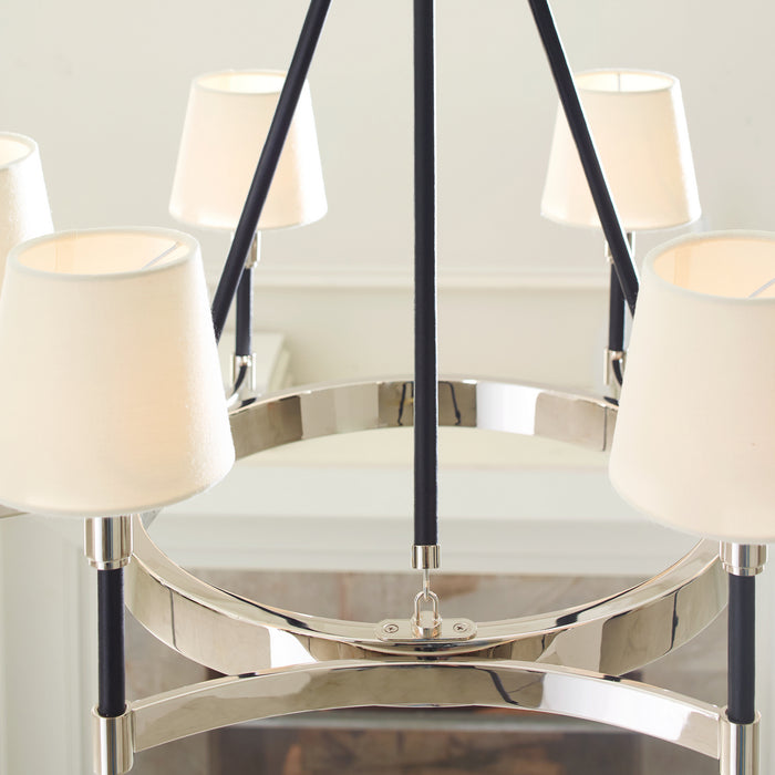 Six Light Chandelier from the KATIE collection in Polished Nickel finish
