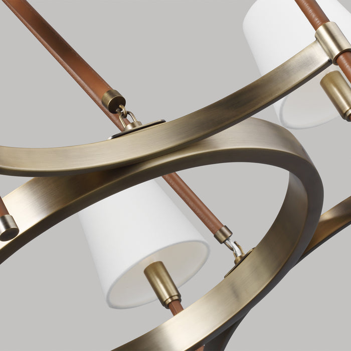 Six Light Chandelier from the KATIE collection in Time Worn Brass finish