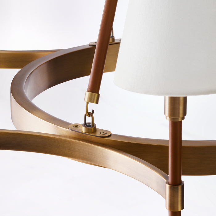 Six Light Chandelier from the KATIE collection in Time Worn Brass finish