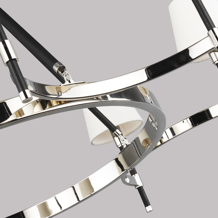 Eight Light Chandelier from the KATIE collection in Polished Nickel finish