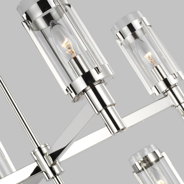 Eight Light Chandelier from the FLYNN collection in Polished Nickel finish