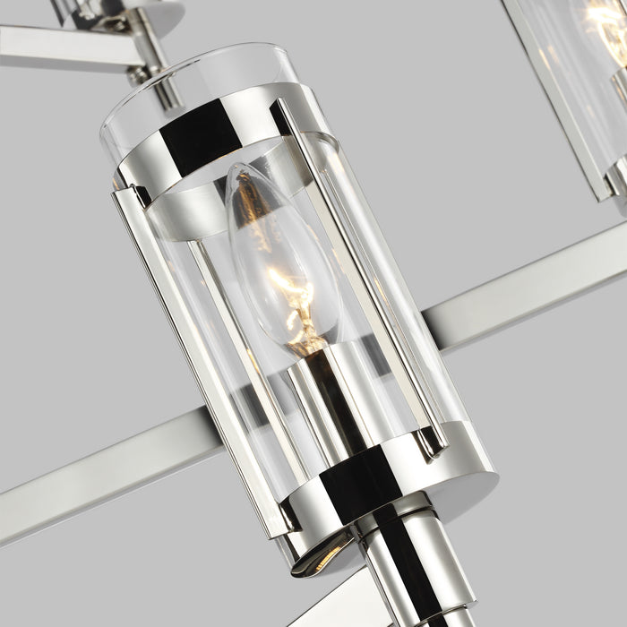 Six Light Chandelier from the FLYNN collection in Polished Nickel finish