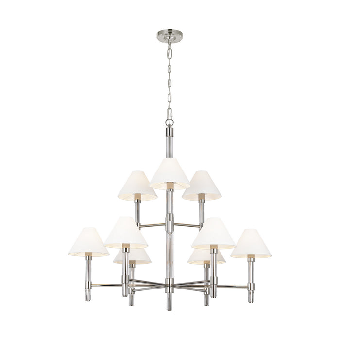 Nine Light Chandelier from the ROBERT collection in Polished Nickel finish