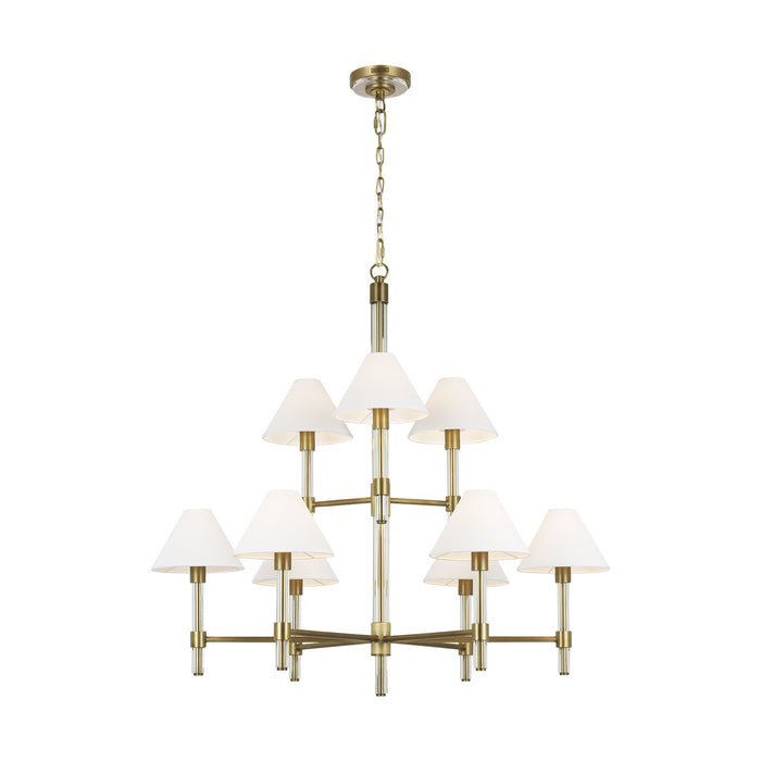 Nine Light Chandelier from the ROBERT collection in Time Worn Brass finish
