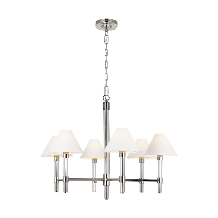 Six Light Chandelier from the ROBERT collection in Polished Nickel finish