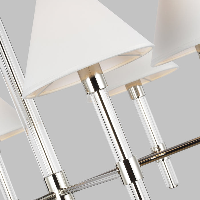 Six Light Chandelier from the ROBERT collection in Polished Nickel finish