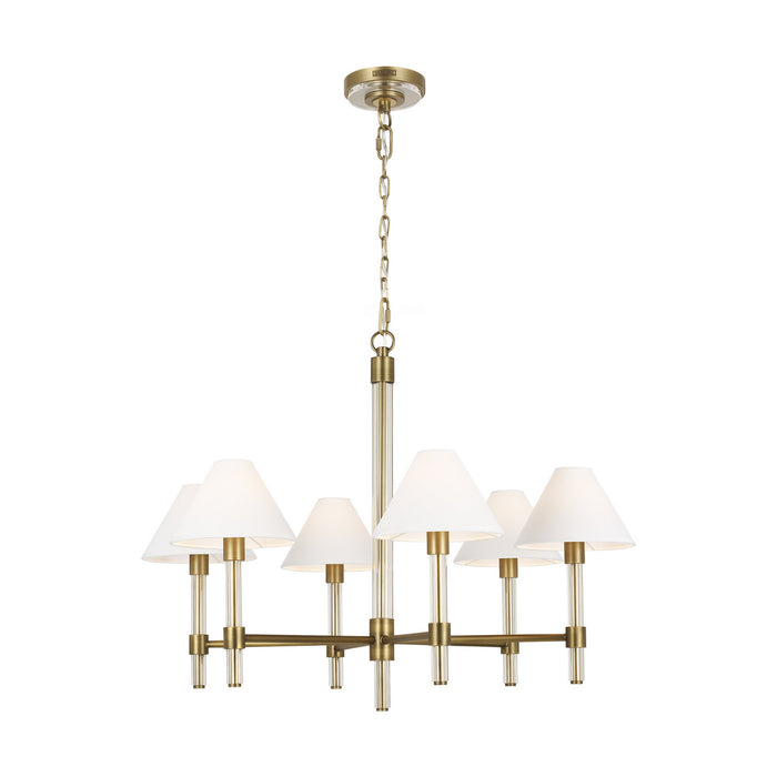 Six Light Chandelier from the ROBERT collection in Time Worn Brass finish