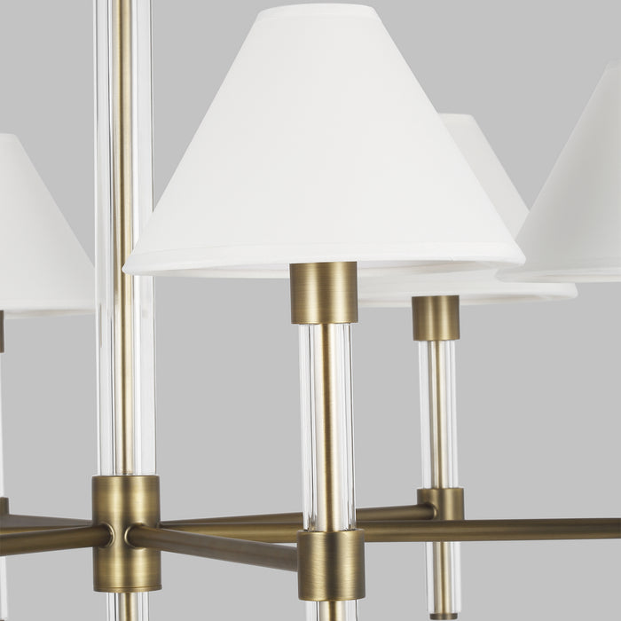 Six Light Chandelier from the ROBERT collection in Time Worn Brass finish