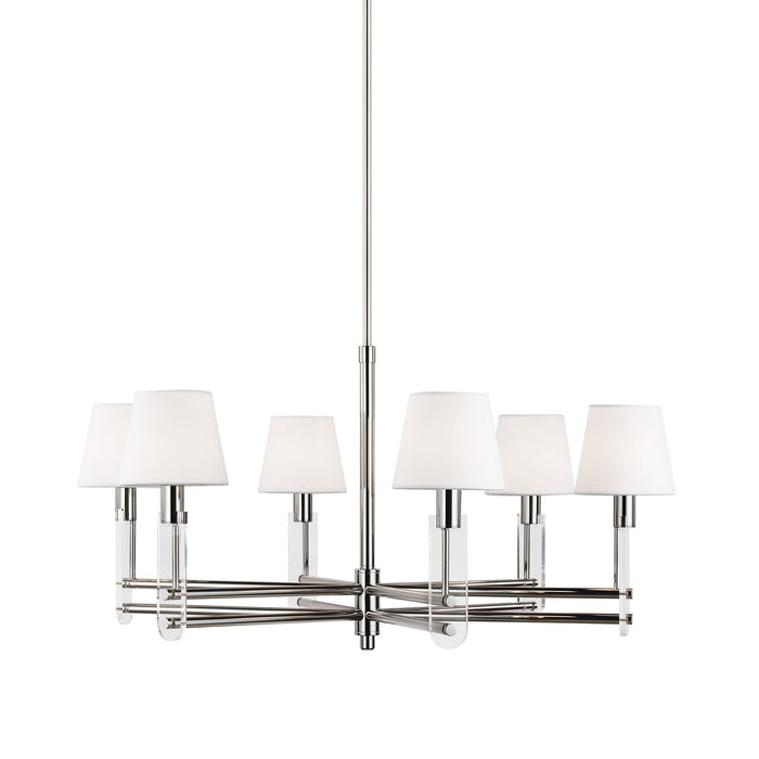 Eight Light Chandelier from the JAKE collection in Polished Nickel finish