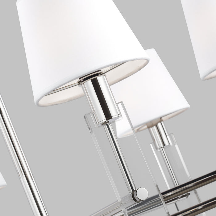 Eight Light Chandelier from the JAKE collection in Polished Nickel finish