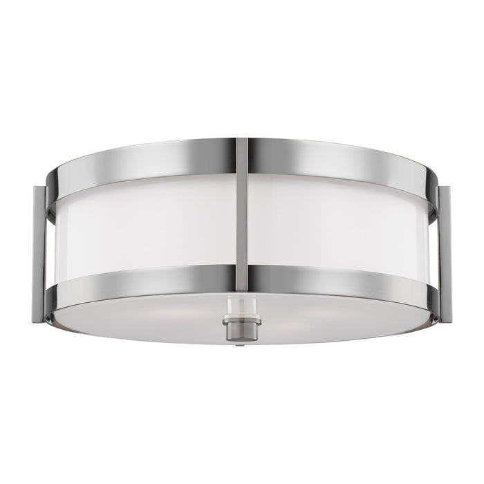Two Light Flush Mount from the FLYNN collection in Polished Nickel finish