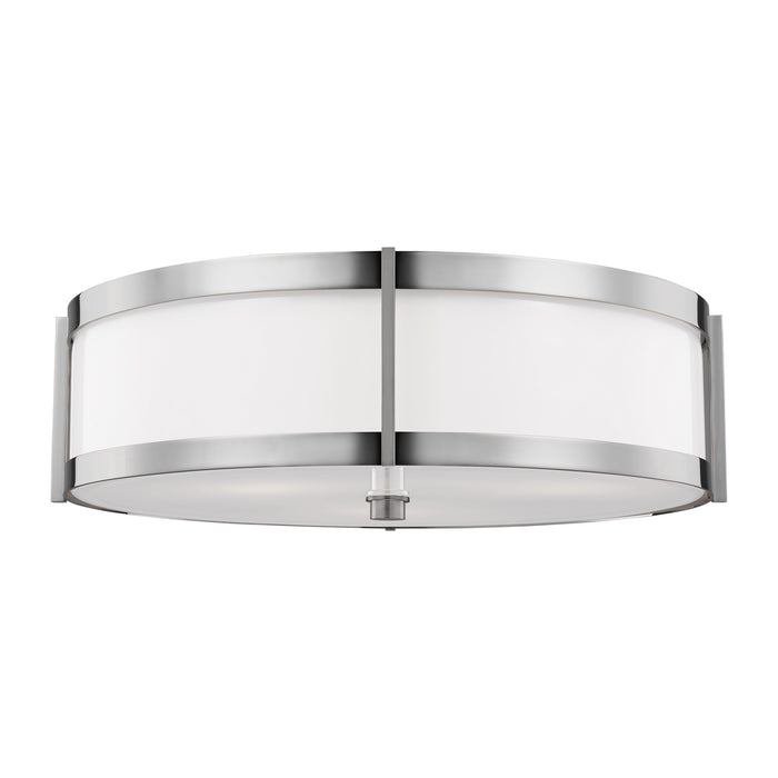 Three Light Flush Mount from the FLYNN collection in Polished Nickel finish