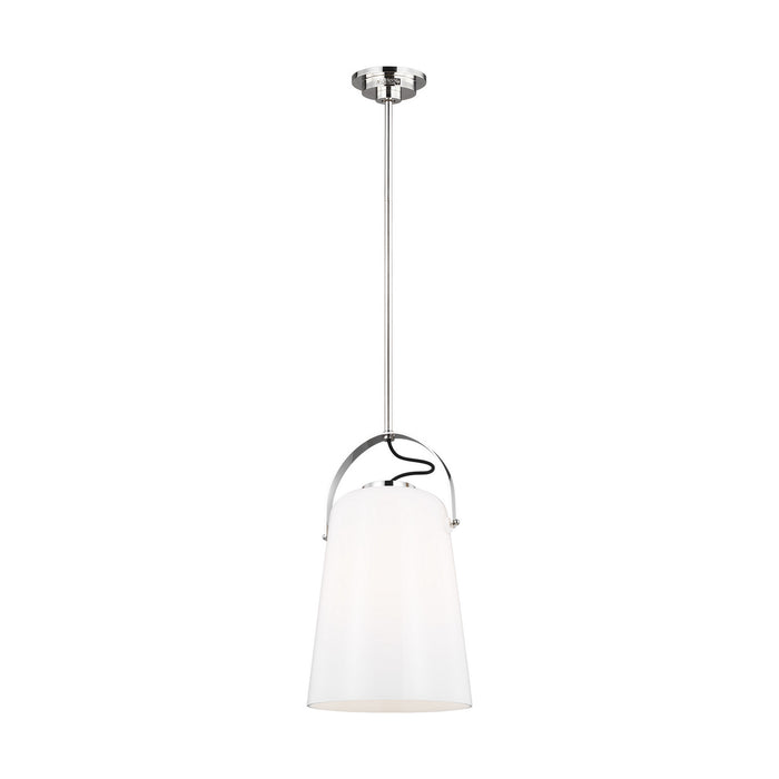 One Light Pendant from the HAZEL collection in Polished Nickel finish