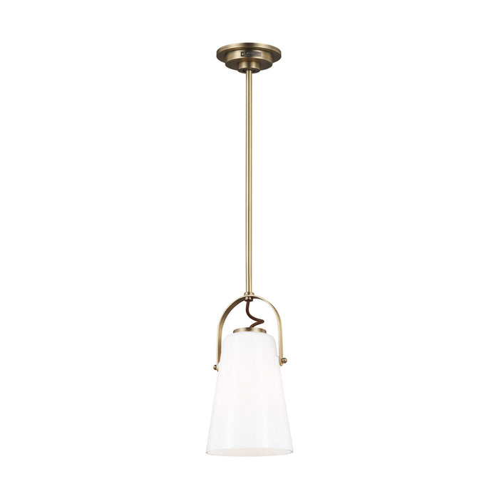 One Light Pendant from the HAZEL collection in Time Worn Brass finish