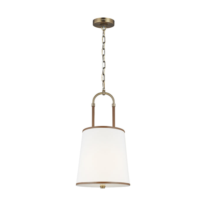 One Light Pendant from the KATIE collection in Time Worn Brass finish