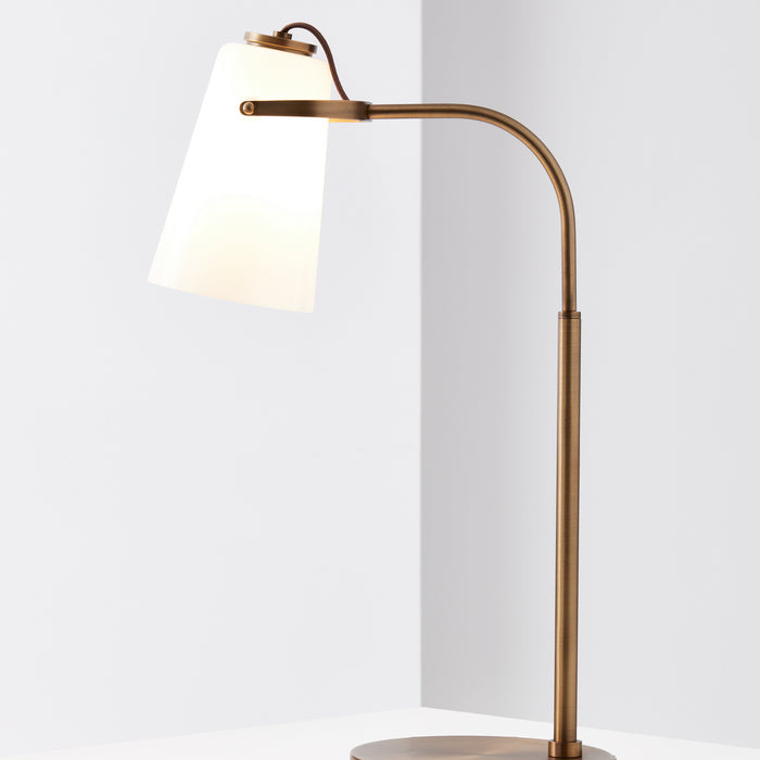 One Light Table Lamp from the HAZEL collection in Time Worn Brass finish