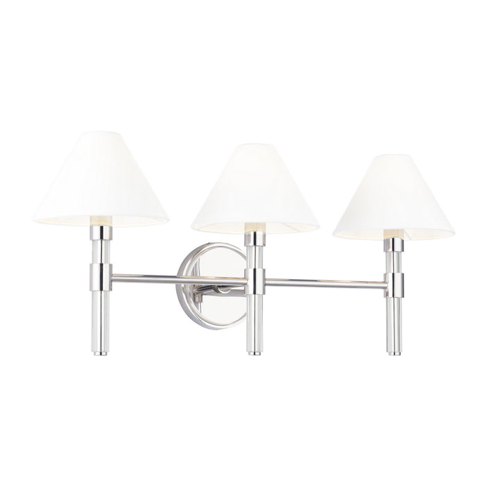Three Light Vanity from the ROBERT collection in Polished Nickel finish