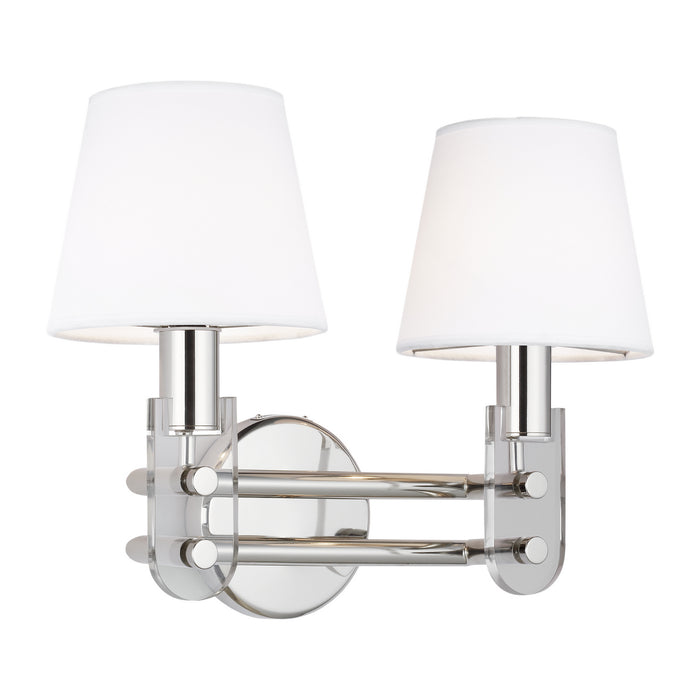 Two Light Vanity from the JAKE collection in Polished Nickel finish