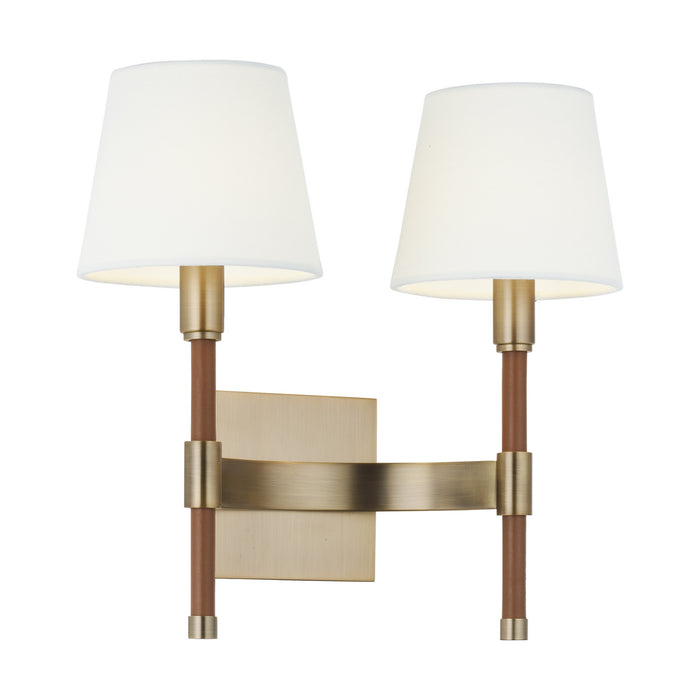 Two Light Wall Sconce from the KATIE collection in Time Worn Brass finish