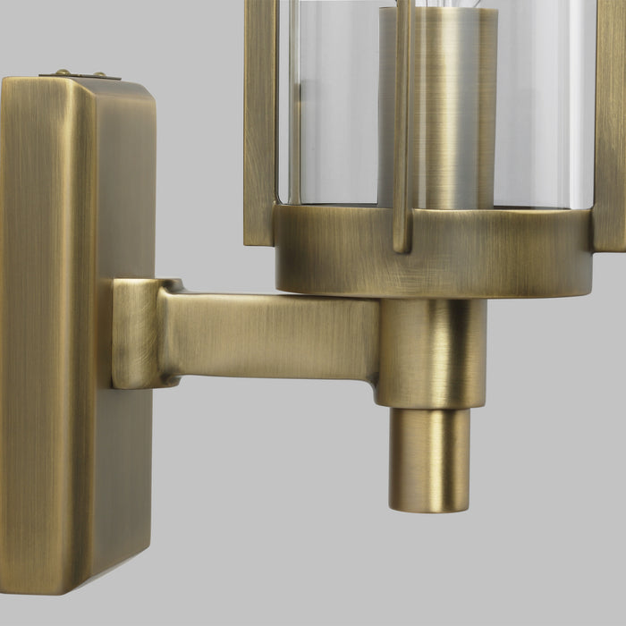 One Light Wall Sconce from the FLYNN collection in Time Worn Brass finish