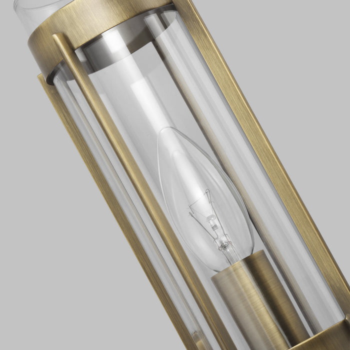 One Light Wall Sconce from the FLYNN collection in Time Worn Brass finish