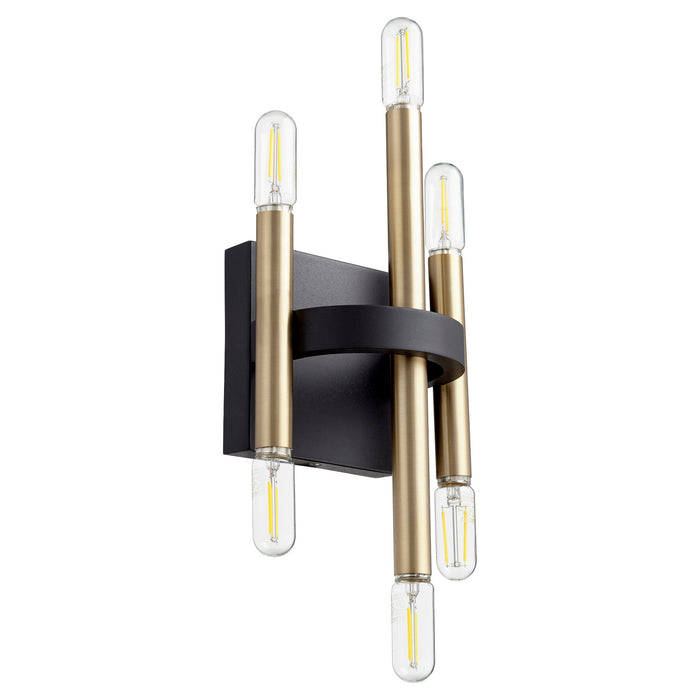 Quorum - 50-6-6980 - Six Light Wall Mount - Luxe - Noir w/ Aged Brass