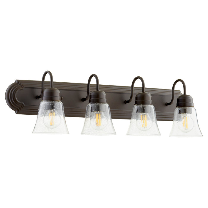 Quorum - 5094-4-286 - Four Light Vanity - Oiled Bronze w/ Clear/Seeded