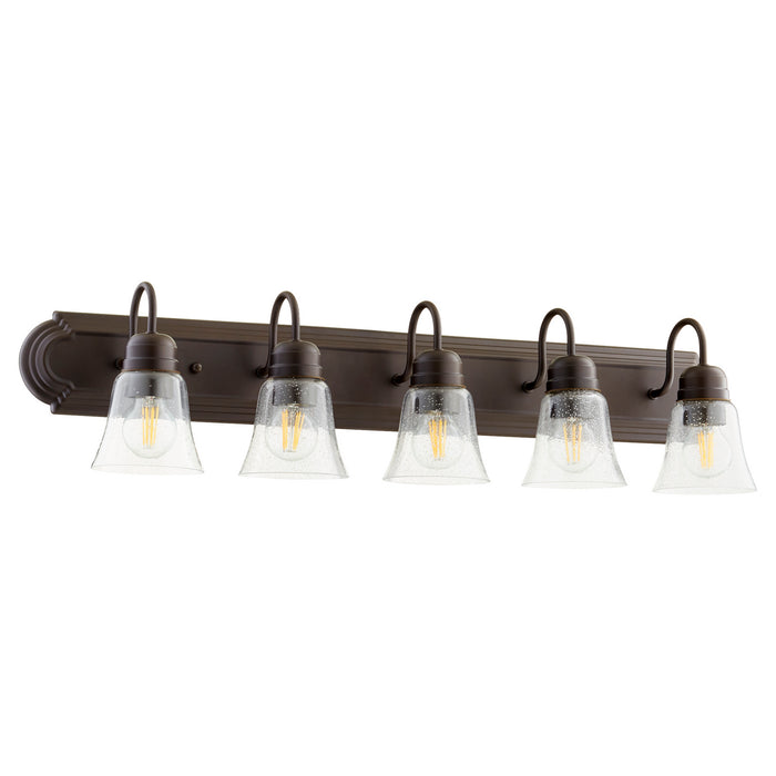 Quorum - 5094-5-286 - Five Light Vanity - Oiled Bronze w/ Clear/Seeded