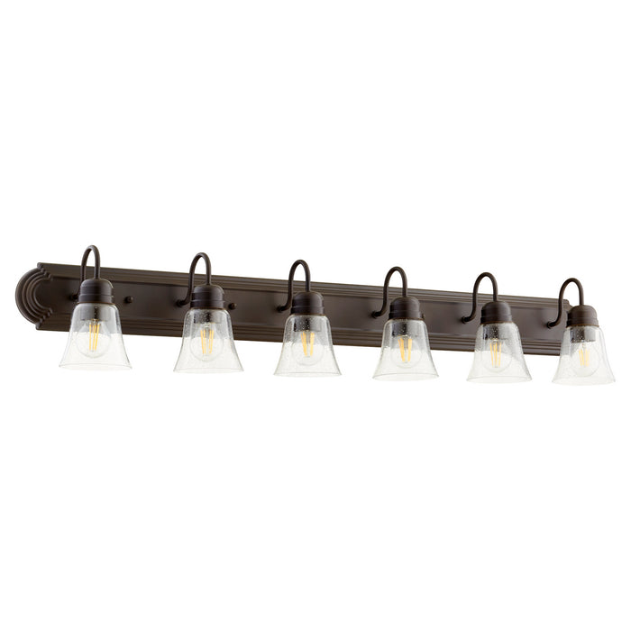 Quorum - 5094-6-286 - Six Light Vanity - Oiled Bronze w/ Clear/Seeded