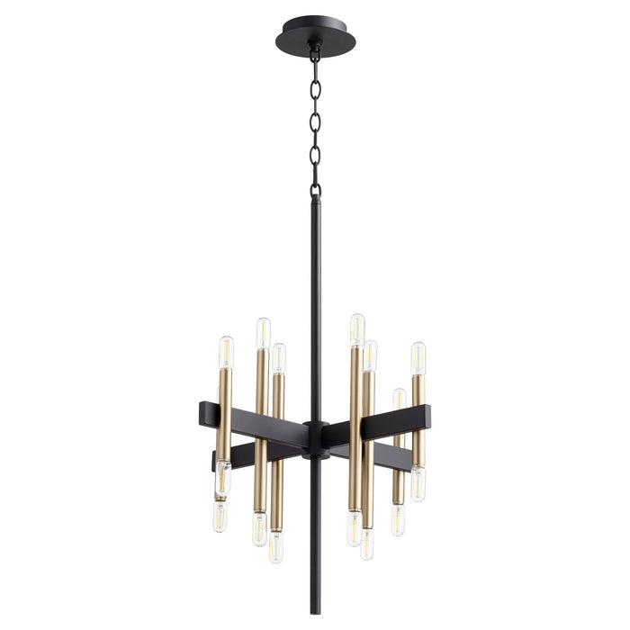 Quorum - 60-16-6980 - 16 Light Chandelier - Luxe - Noir w/ Aged Brass