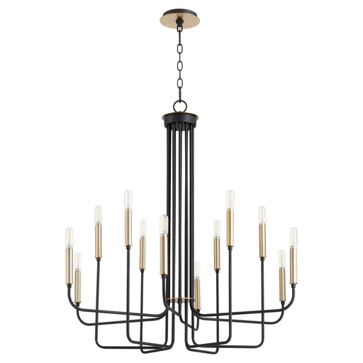 Quorum - 630-126980 - 12 Light Chandelier - Hope - Noir w/ Aged Brass